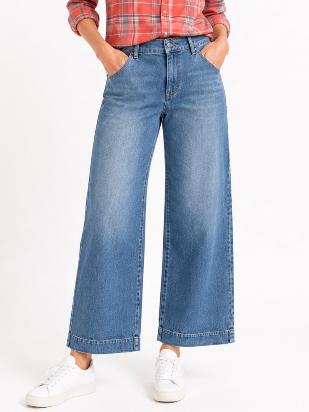 Frank & Eileen Westport Italian Wide Leg Denim Pants Blue 0 Made USA